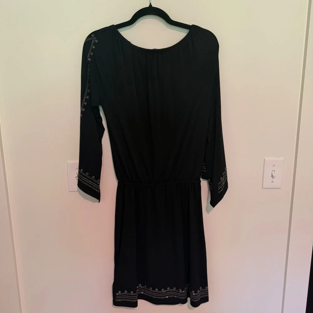 Michael Kors‎ Black Studded Long Sleeve Mini Dress XXS MF58VRRS32 New With Tags
